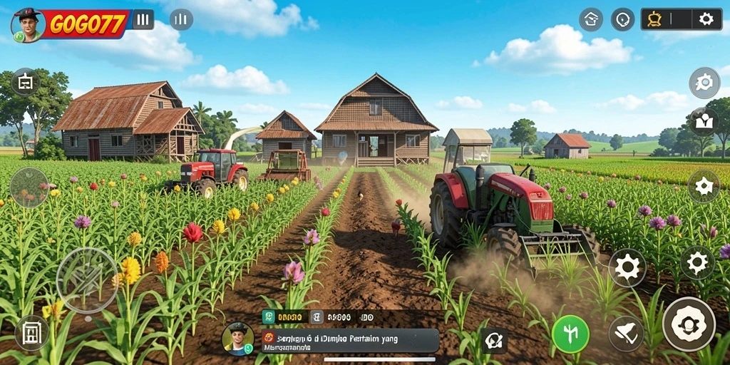 Tangkapan layar GOGO77 menunjukkan gameplay pertanian yang menarik dan interaktif.